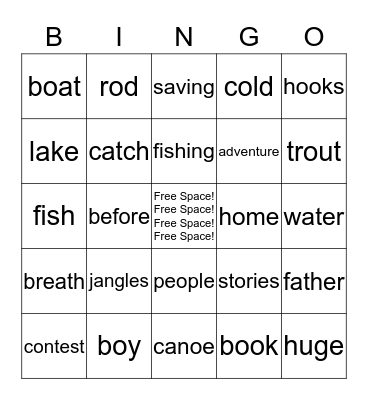 Jangles Bingo Card