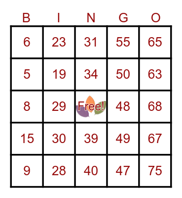 FRI-YAY BINGO Sept 2023 Bingo Card