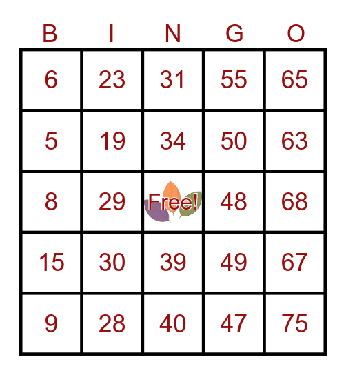 FRI-YAY BINGO Sept 2023 Bingo Card