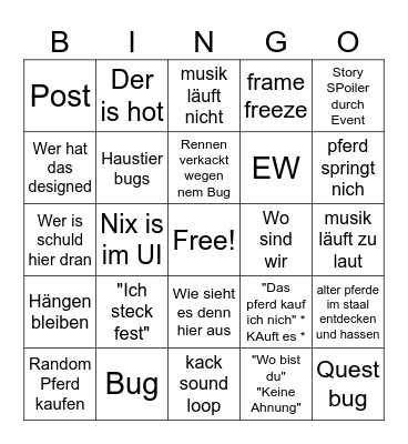 SSo is n tolles spiel Bingo Card