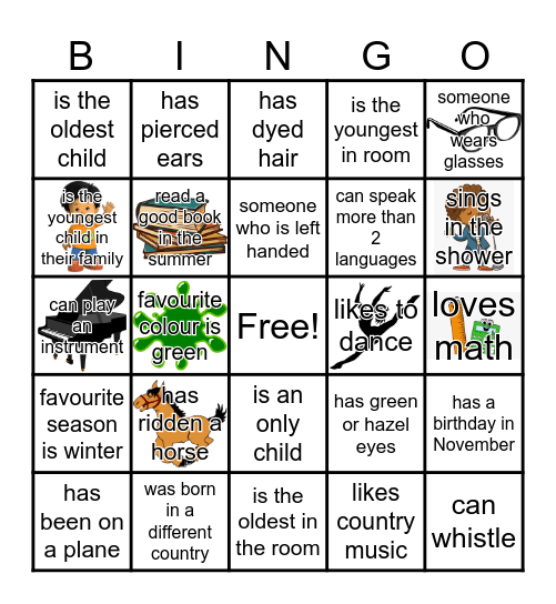 Get To Know Your Friends Bingo! Bingo Card