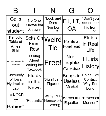 Schaeffer Bingo Card