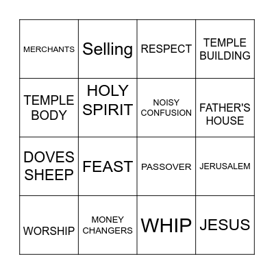 CLEANSING THE TEMPLE Bingo Card