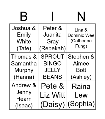 JELLY BEANS BINGO Card