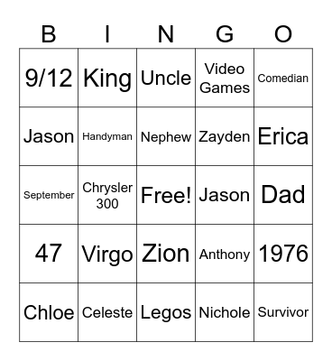 AJK47 Bingo Card