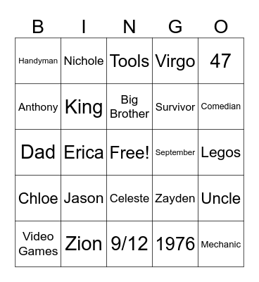 AJK47 Bingo Card