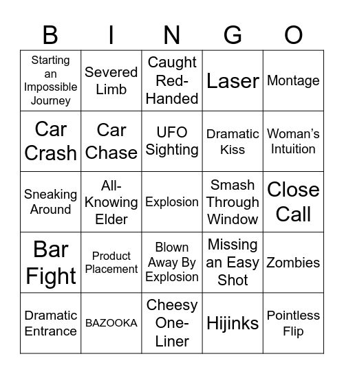 BINGOFLIX: The Blues Brothers Bingo Card