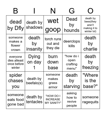 DST Bingo Card