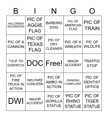 Squad 6 Bingo Card