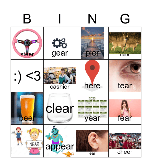 BING  -ear Final Bingo Card
