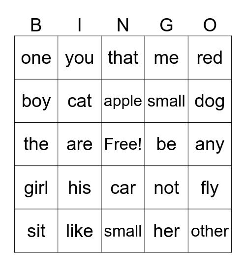 Americorps Bingo Card