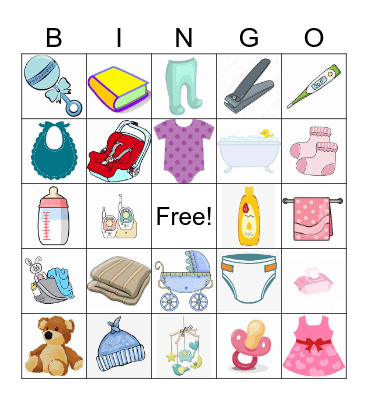 Baby Shower Bingo Card