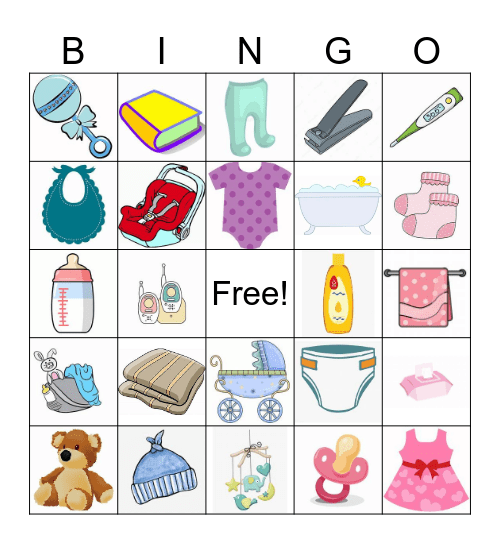 Baby Shower Bingo Card