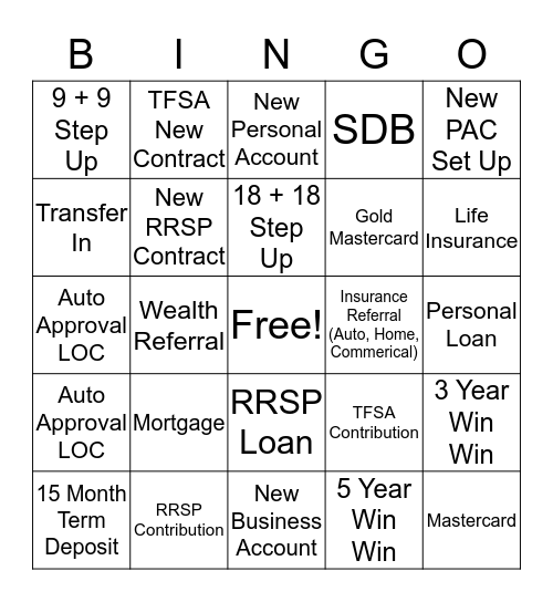 Week 7 RRSP Campaign Bingo Card