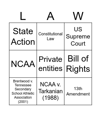 605 Part 1 Bingo Card