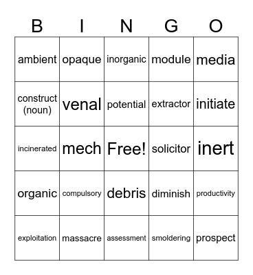 The Future of Work Bingo Card