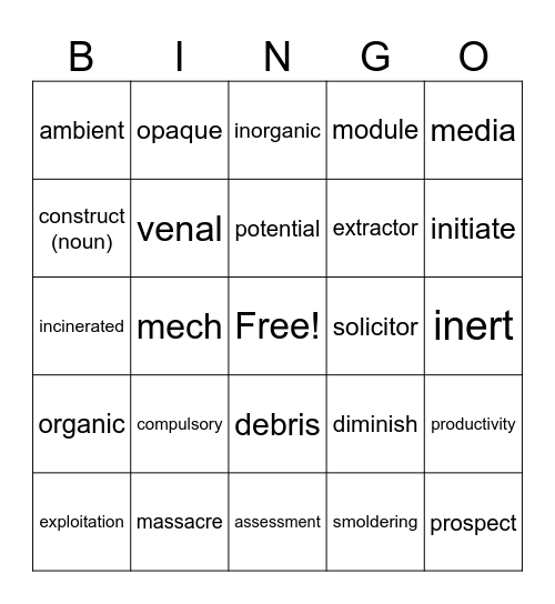 The Future of Work Bingo Card