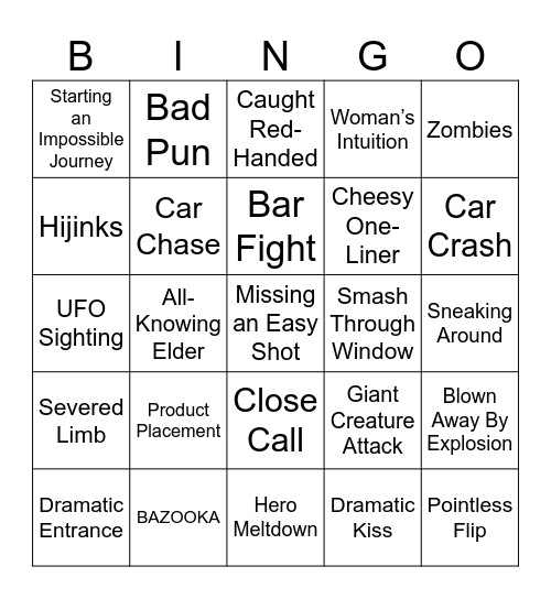 BINGOFLIX: The Blues Brothers Bingo Card