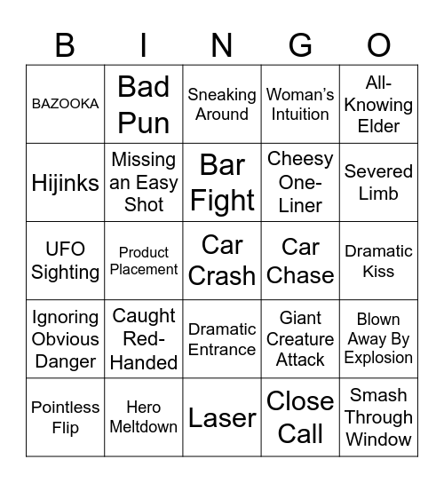 BINGOFLIX: The Blues Brothers Bingo Card