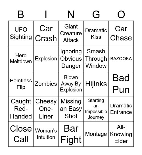 BINGOFLIX: The Blues Brothers Bingo Card