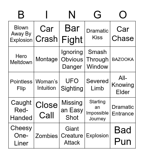 BINGOFLIX: The Blues Brothers Bingo Card