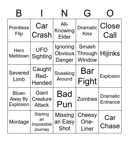 BINGOFLIX: The Blues Brothers Bingo Card