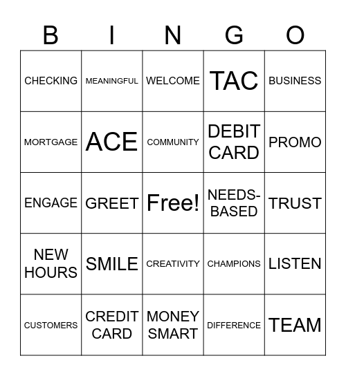 WINTRUST WAY Bingo Card