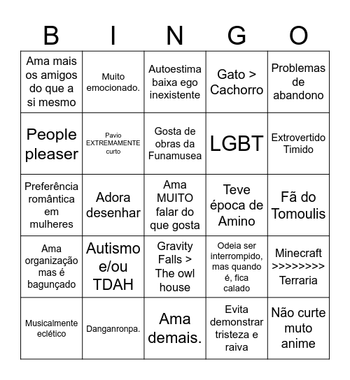 Mennyf Bingo Card