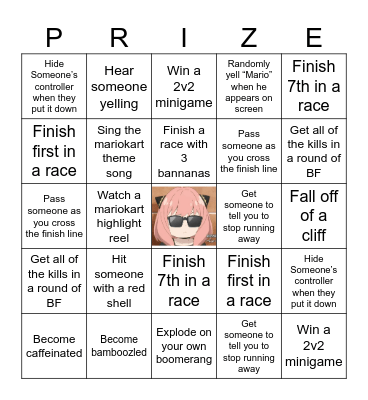 Sydney's Birthday Bingo Card