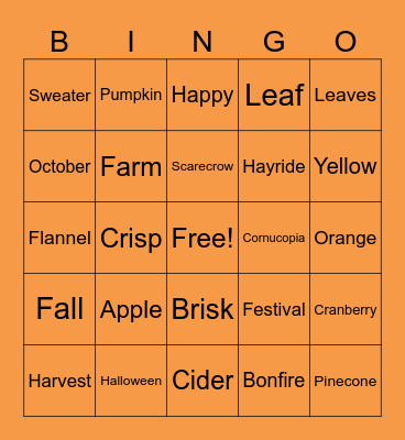 FALL BINGO Card