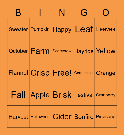 FALL BINGO Card