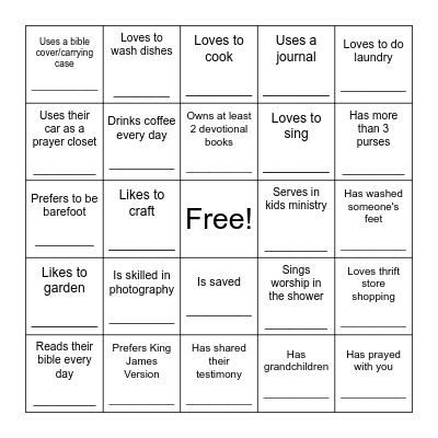 Find Someone Who... Bingo Card