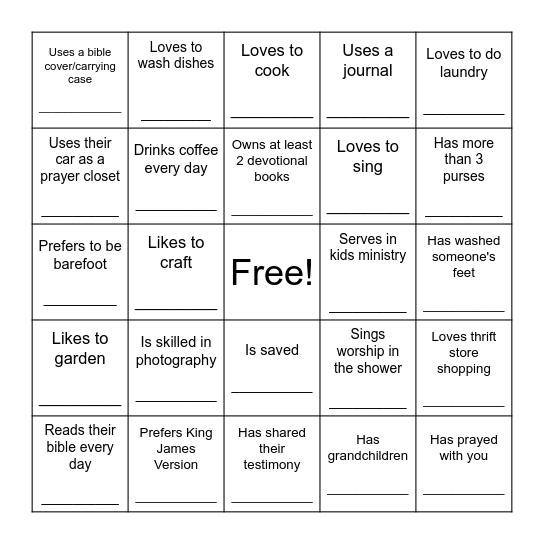 Find Someone Who... Bingo Card