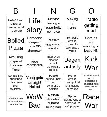 Novice Network Bingo Card