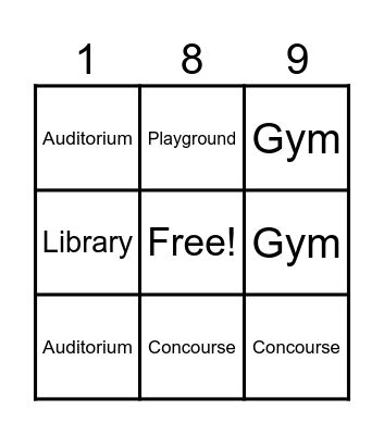 Places in JHS 189 Bingo Card