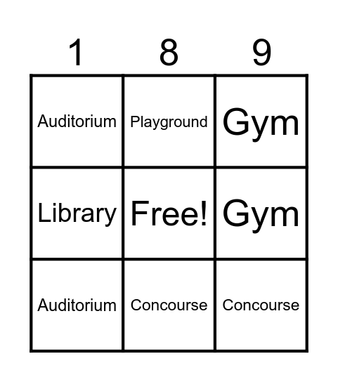 Places in JHS 189 Bingo Card