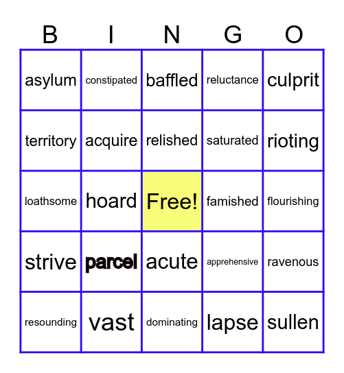 Boy: Tales of Childhood VOCAB BINGO Card