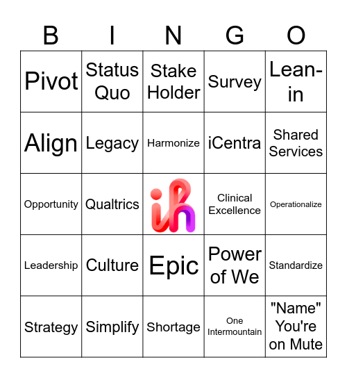 Pharmacy Buzzwords Bingo Card