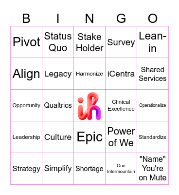 Pharmacy Buzzwords Bingo Card