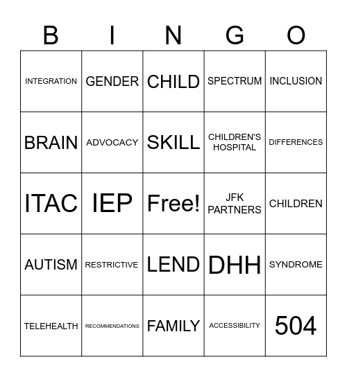 ASSESSMENT Bingo 3 Bingo Card