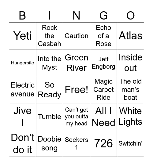 Gooooooose Bingo Card