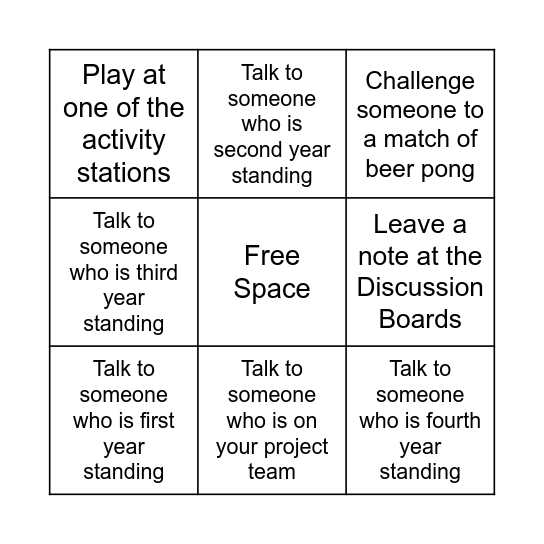 Launch Pad Bingo Card