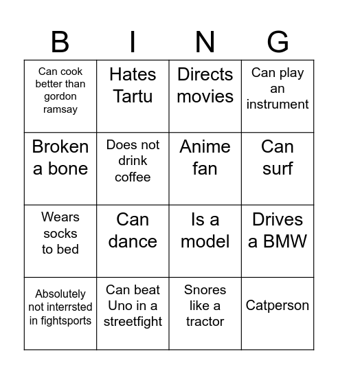 Jäälõhkuja vj 25 Bingo Card