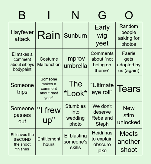 Fae Picnic Bingo Card