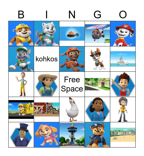 Paw Patrol BINGO! Bingo Card