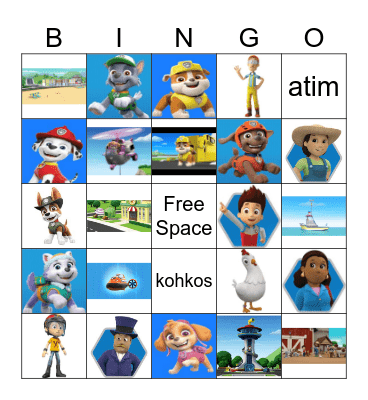 Paw Patrol BINGO! Bingo Card