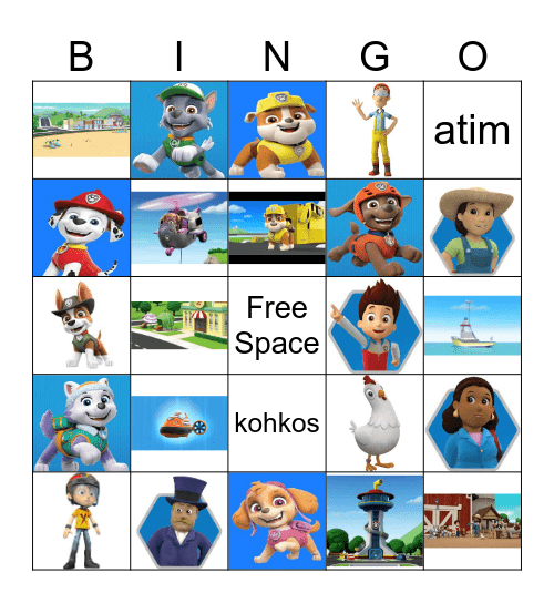 Paw Patrol BINGO! Bingo Card