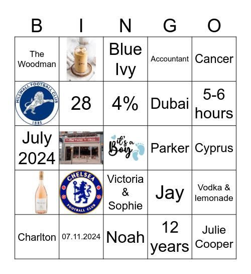 ERIKA'S BABY SHOWER Bingo Card