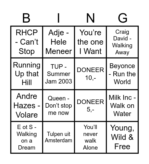 Stichting DON - de Eindsprint Bingo Card