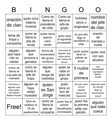 bingo scout Bingo Card